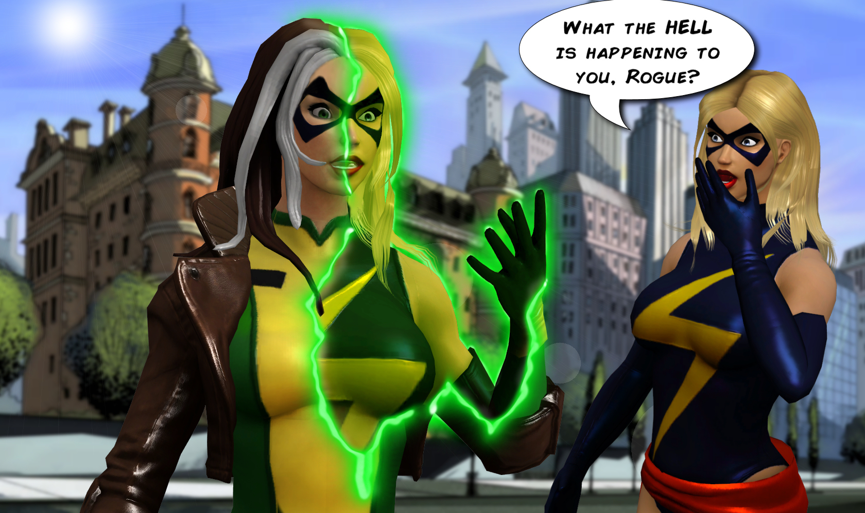 Rogue Morphing Into Ms. Marvel