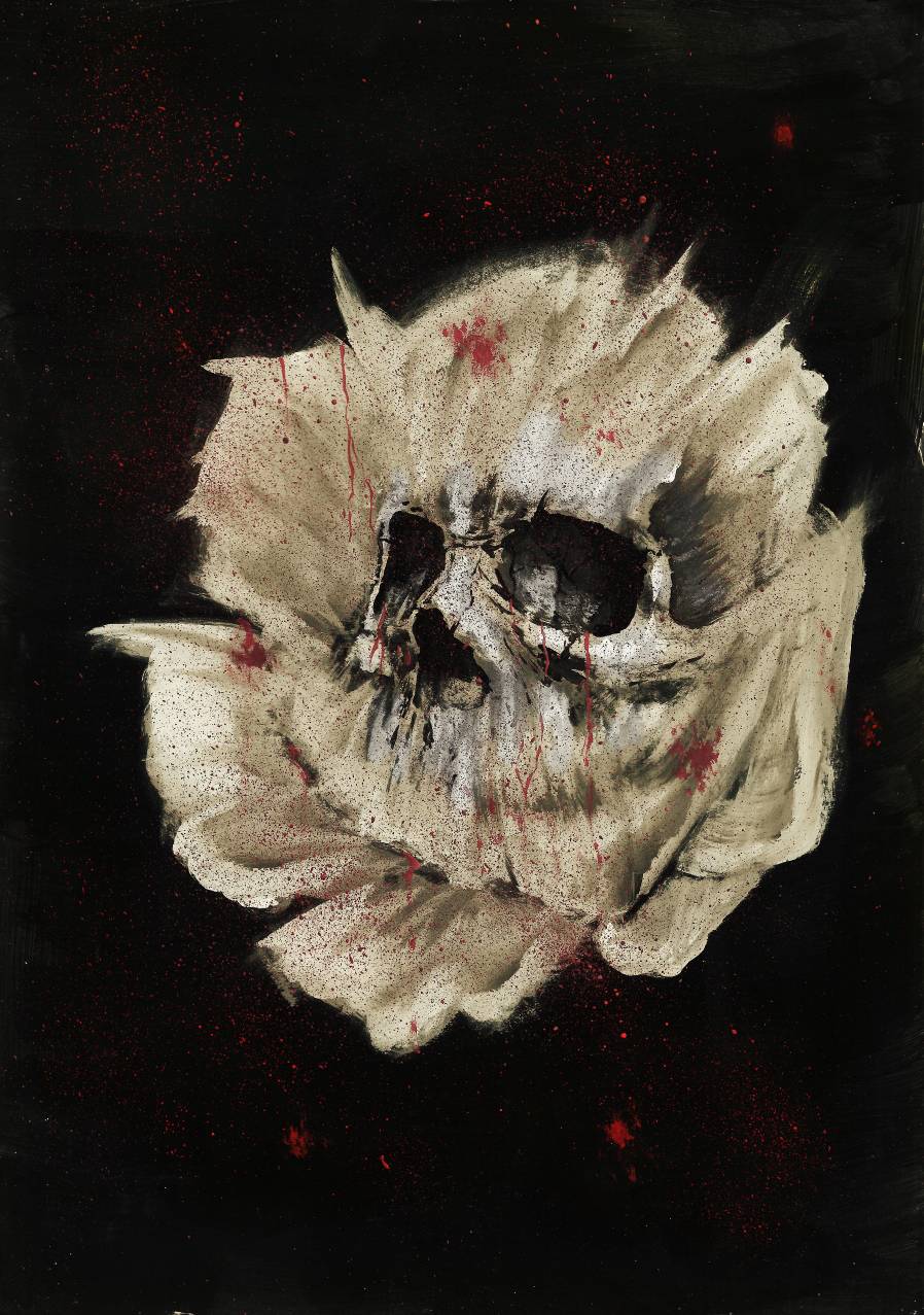 Skull Flower (acrylic painting) 