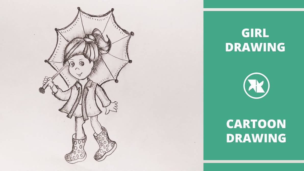 How to Draw a Cute Girl with Umbrella pencil Art by mlspcart on DeviantArt