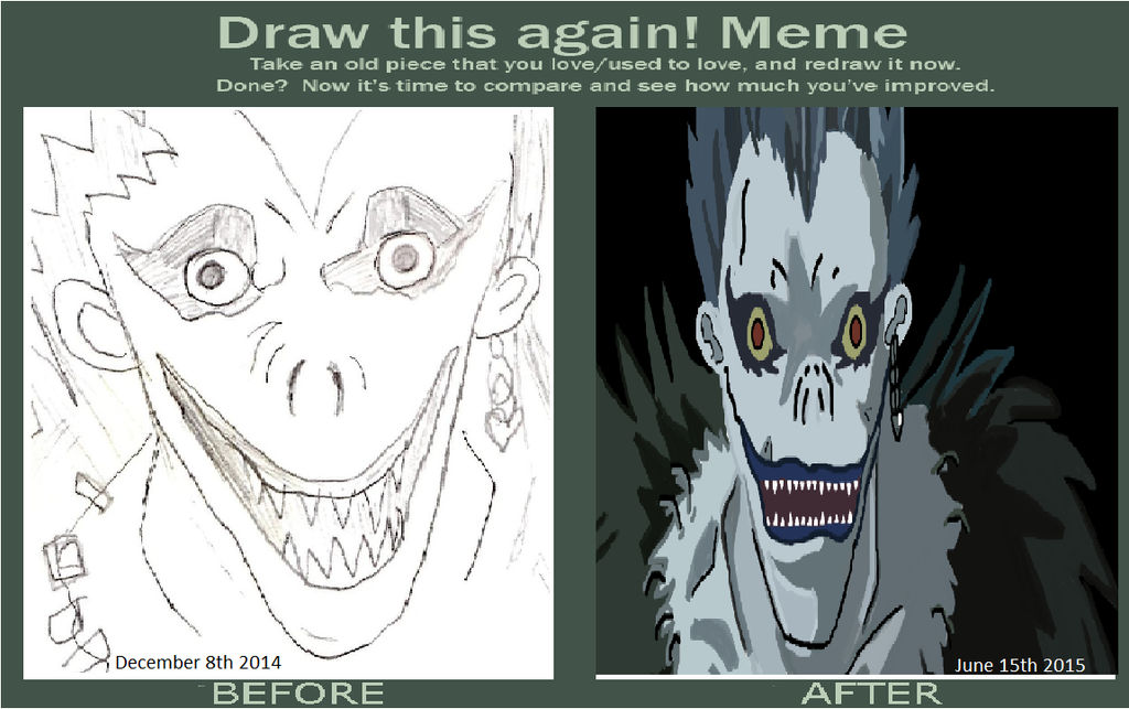 Ryuk Improvement meme-Draw this again