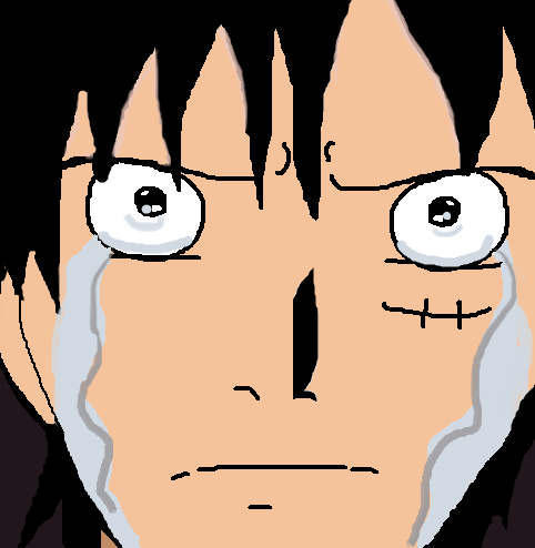 Luffy crying