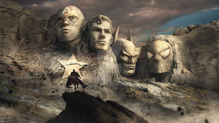 Rushmore mountain: superheroes version