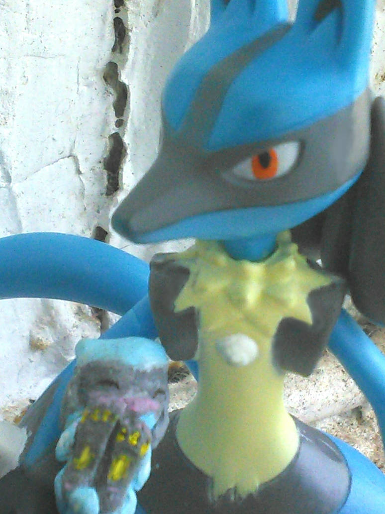 Lucario and the baby Riolu by TheMysteriousMagee on DeviantArt