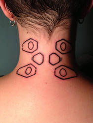 Motoko Kusanagi Neck plugs tattoo