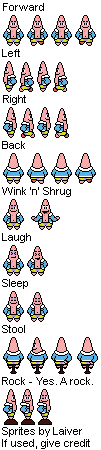 Spongetale Patrick Overworld Sprite Sheet