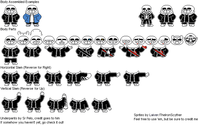 Underpants Sans Battle Sprites by TheIronScyther on DeviantArt
