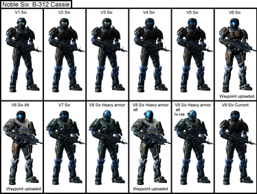 Noble Six B-312 Cassie armor evolution sequence