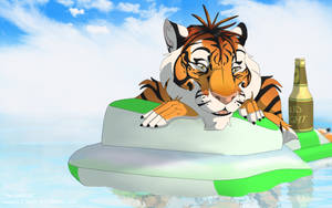 Vincent in the Pool Wallpaper