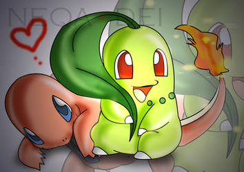 Chikorita x Charmander by Neqadei