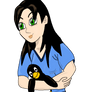Girl holding Tux