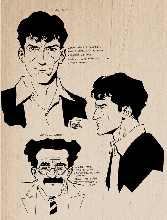 Dylan Dog heads by Daniel Bran