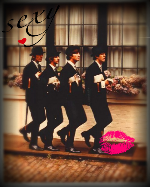 edited pic of the beatles