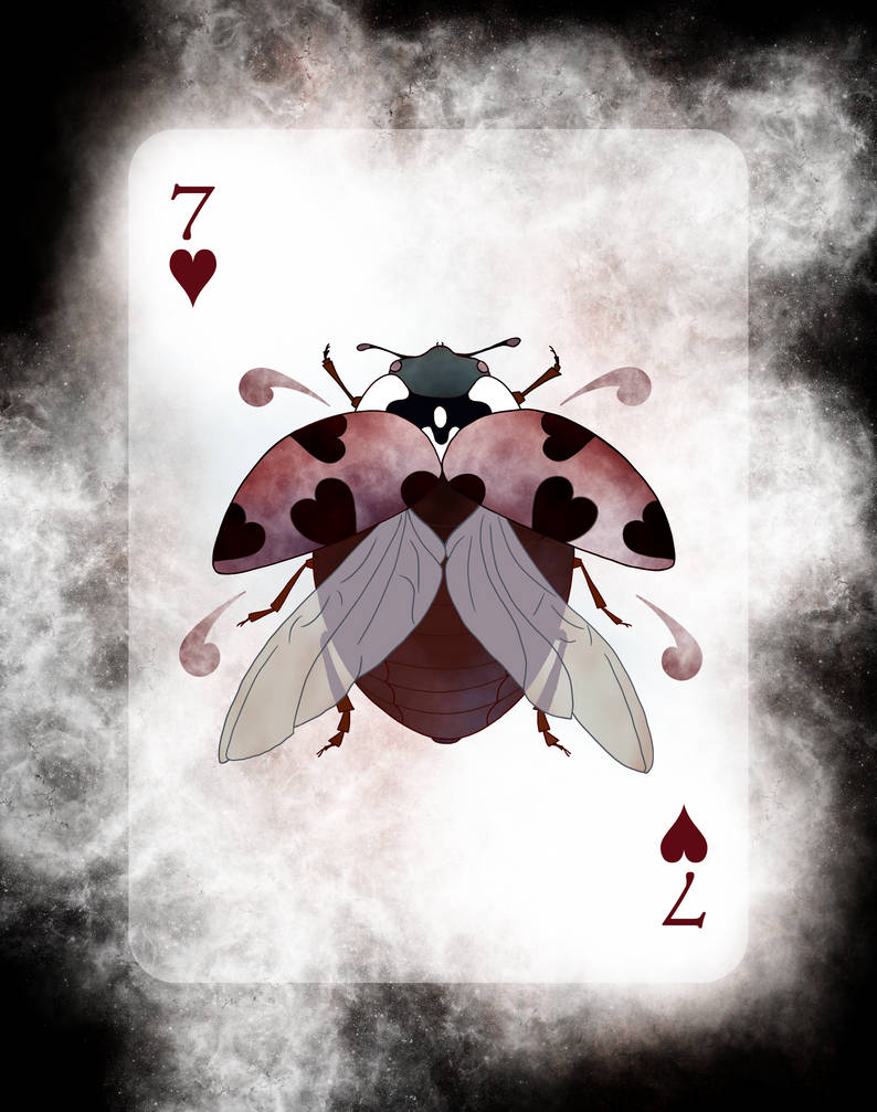 Beetle Royale Playing Cards - 7 of Hearts by atomantic