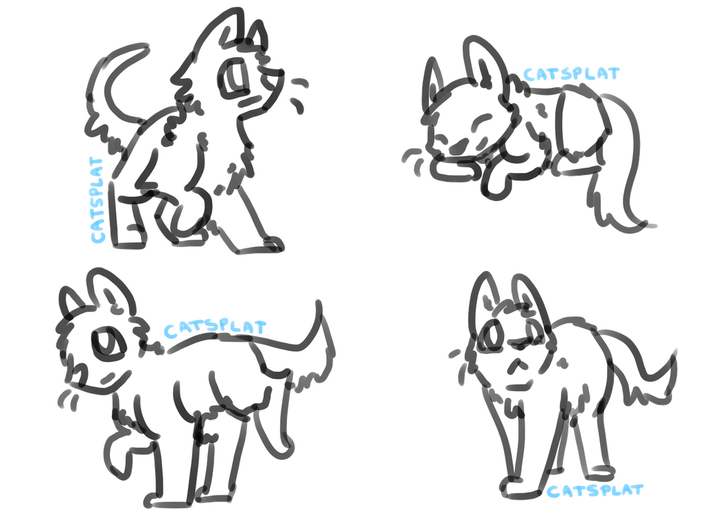 4 Free to Use Cat Bases! by CatSplat on DeviantArt