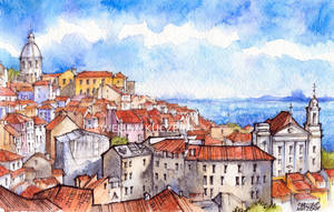 Lisbon Panorama - illustration