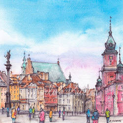 Castle Square in Warsaw Old Town