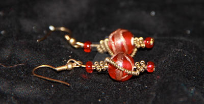 Red Spiral Earrings