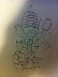 microphone tattoo sketch WIP