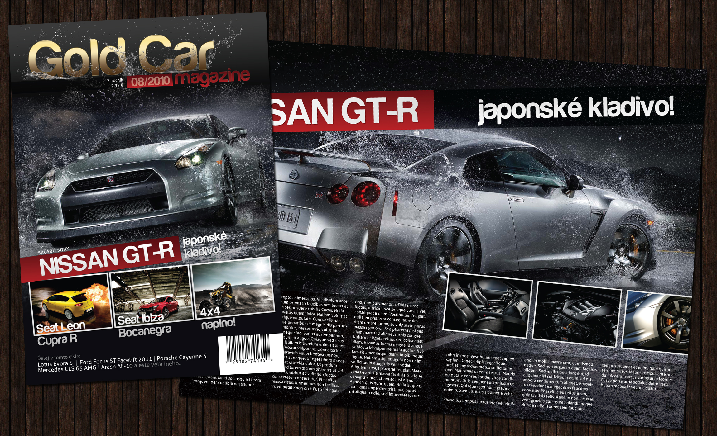 Gold Car magazine layout