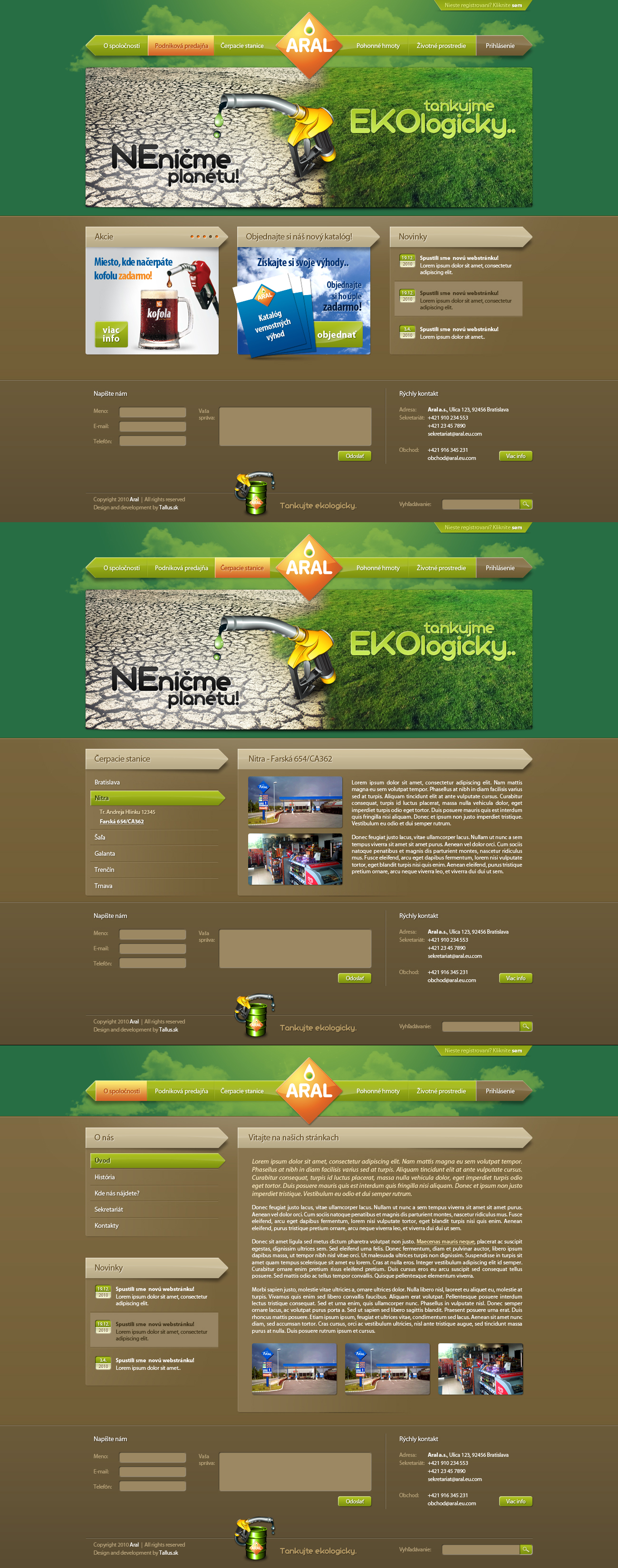 ARAL gas station webdesign