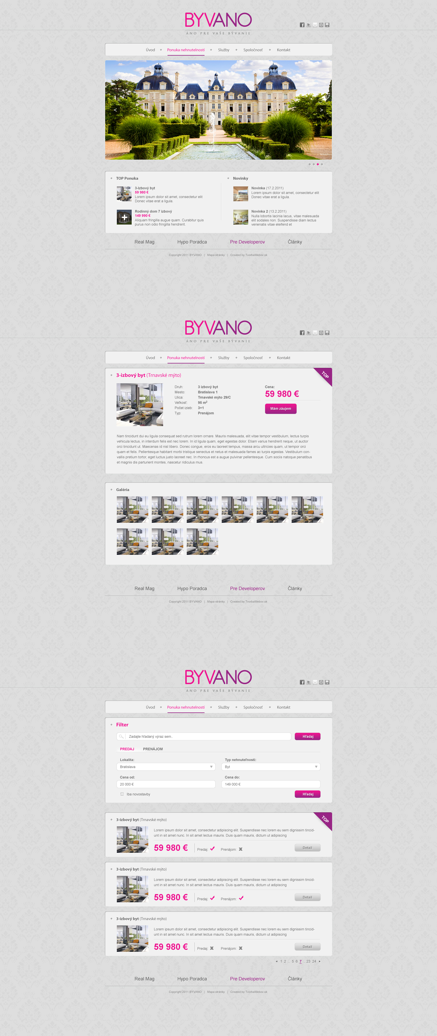 Byvano website design