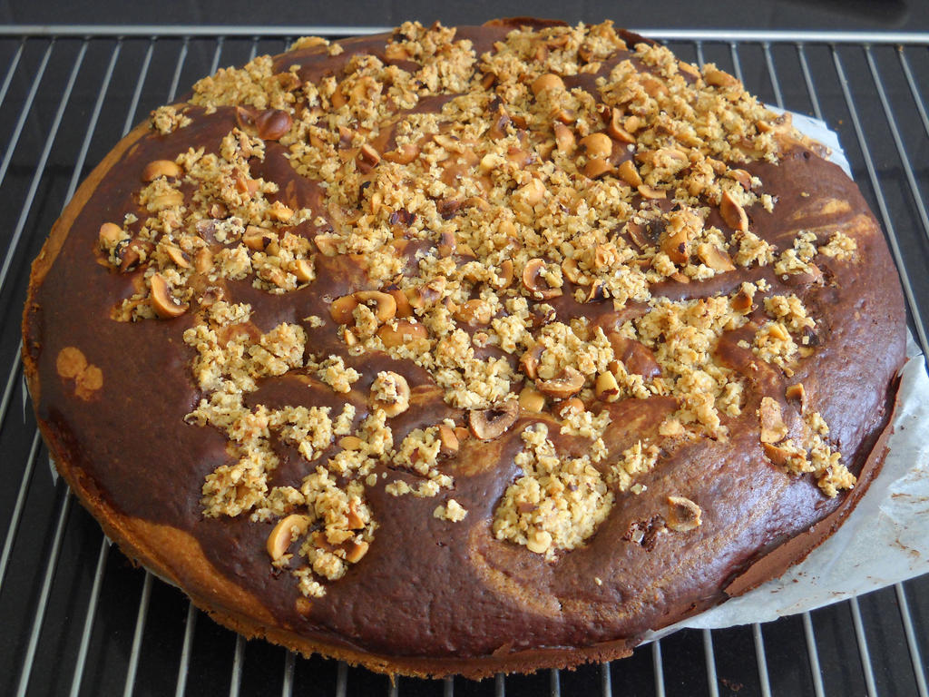 Marbled Chocolate and Hazelnut Coffee Cake