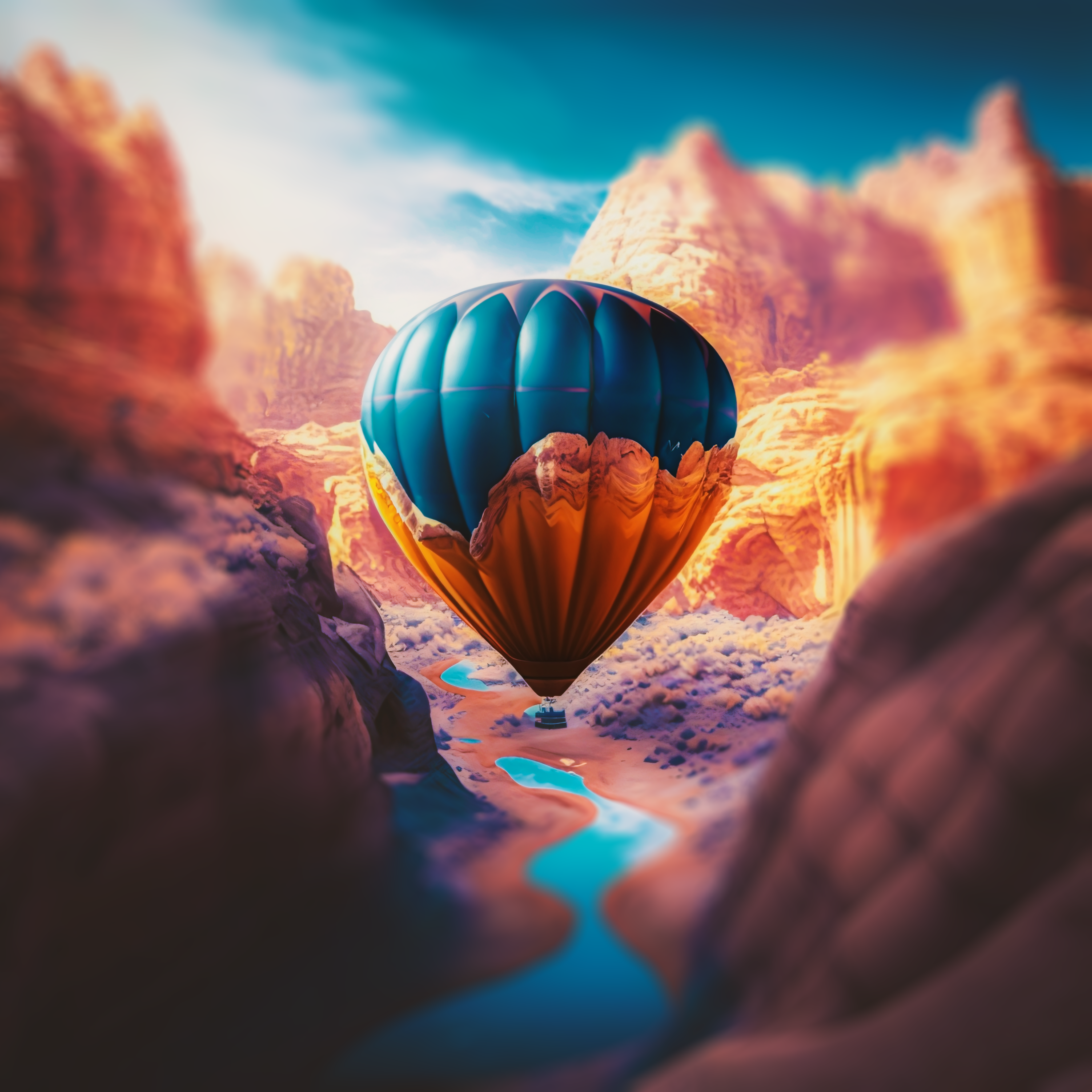 verjaardag dorst planter Hot air balloon in the canyon by WorkswithAI on DeviantArt