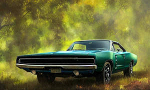 1968 Dodge Charger in a forest