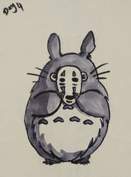 Inktober Day 4 - Totoro