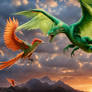 Phoenix and Dragon in Battle