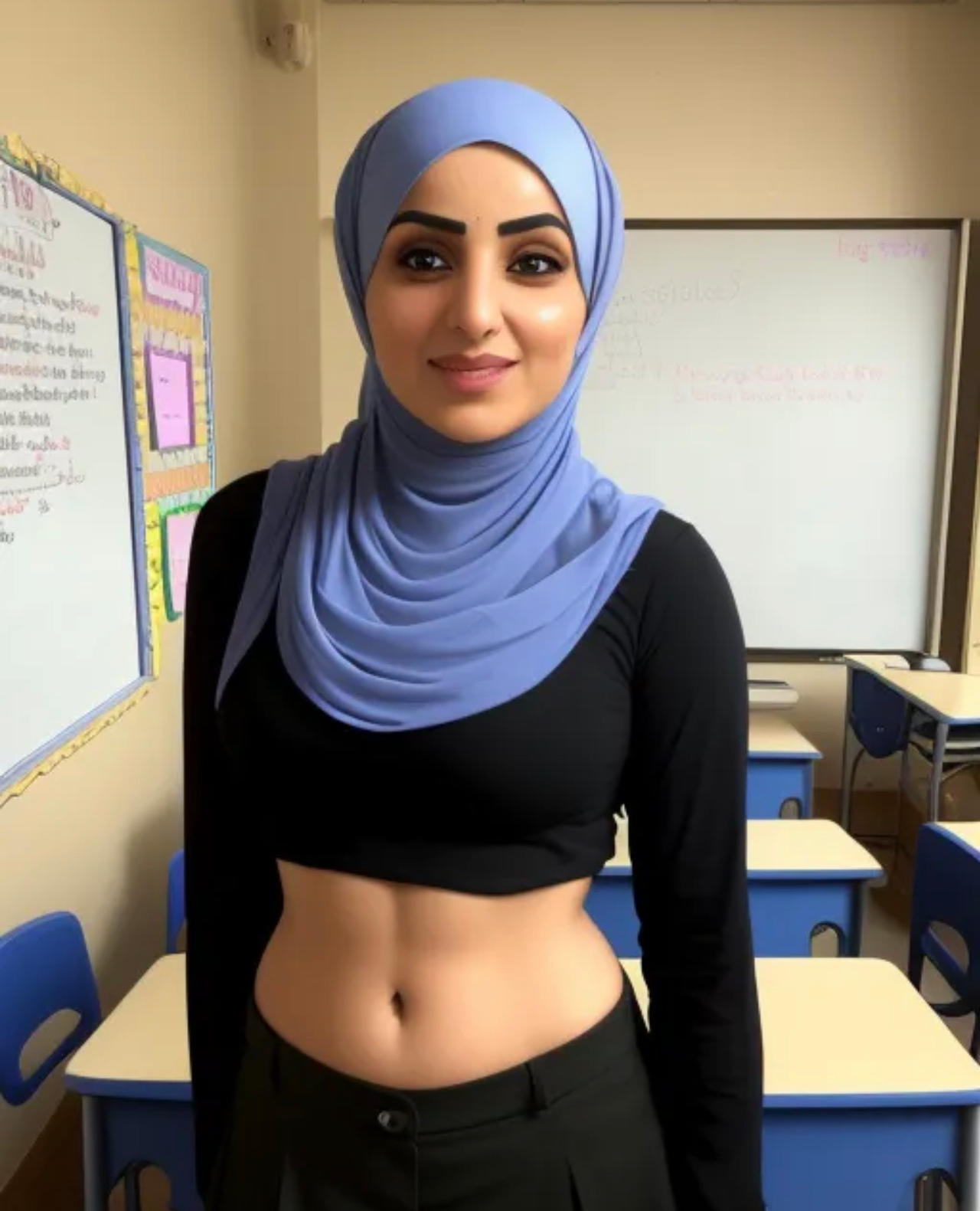 Schoolteacher in hijab and in crop top by Sirvol on DeviantArt