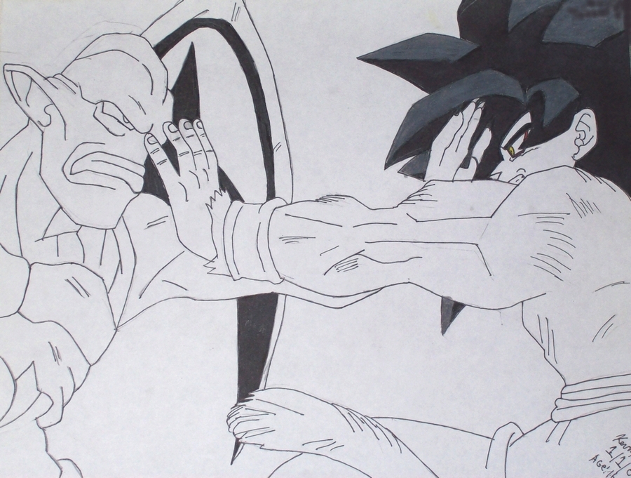 Tra art: ssj4 Goku vs nova