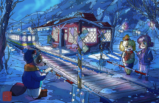 Holiday Train Station- Animal Crossing