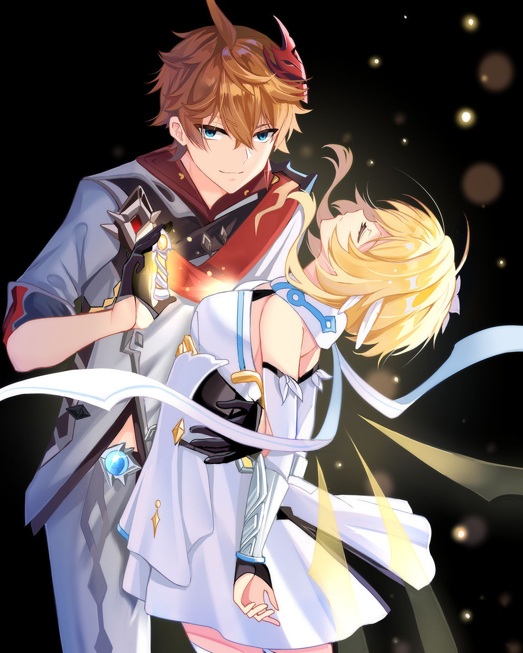 Childe takes Lumine/Hotaru's Gnosis by YayaChann on DeviantArt