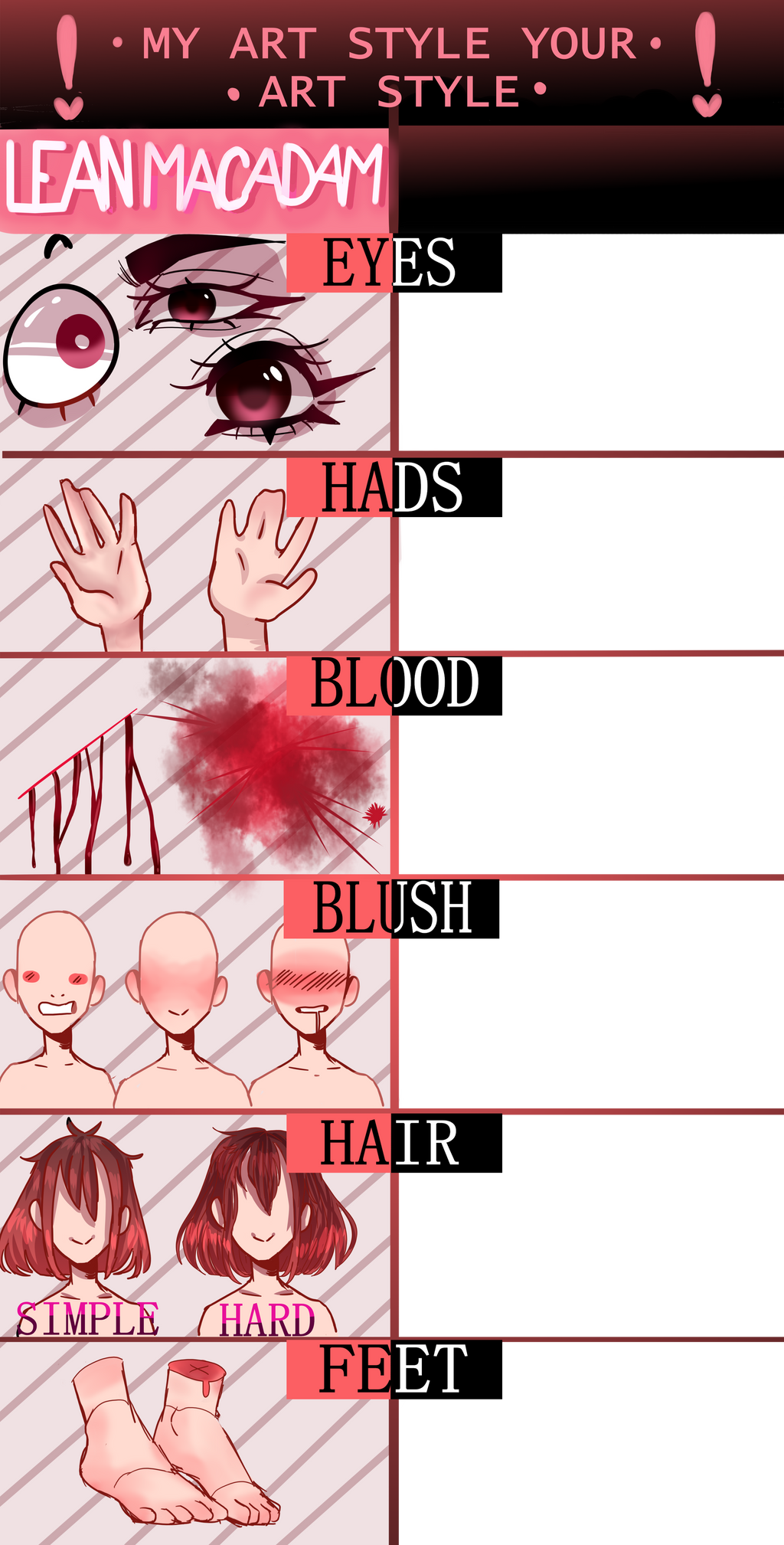 MY ART STYLE YOUR ART STYLE CHALLENGE (TEMPLATE) by kattychanowo on