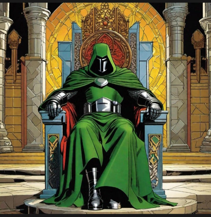 Dr Doom sitting on throne by DarkNerdman on DeviantArt