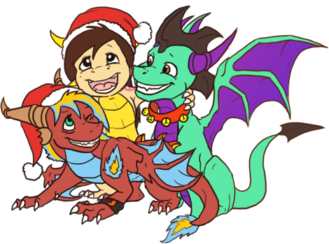 Chibi Xmas Dragons