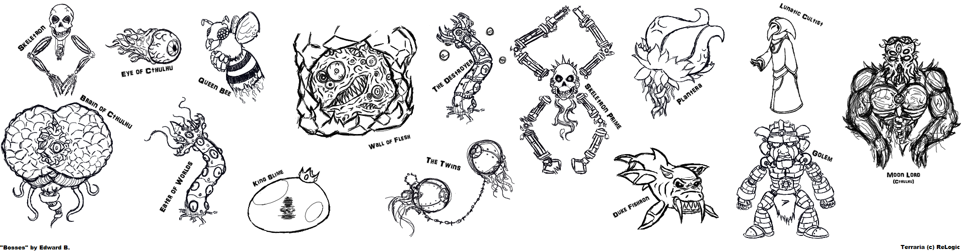 Terraria - Hardmode Bosses by Ploomutoo on DeviantArt