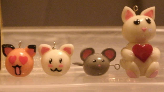 Cat and mouse charms