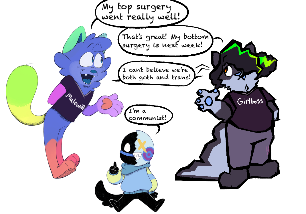 I cannot believe we are both goth and trans by MugsyMayhymn on DeviantArt
