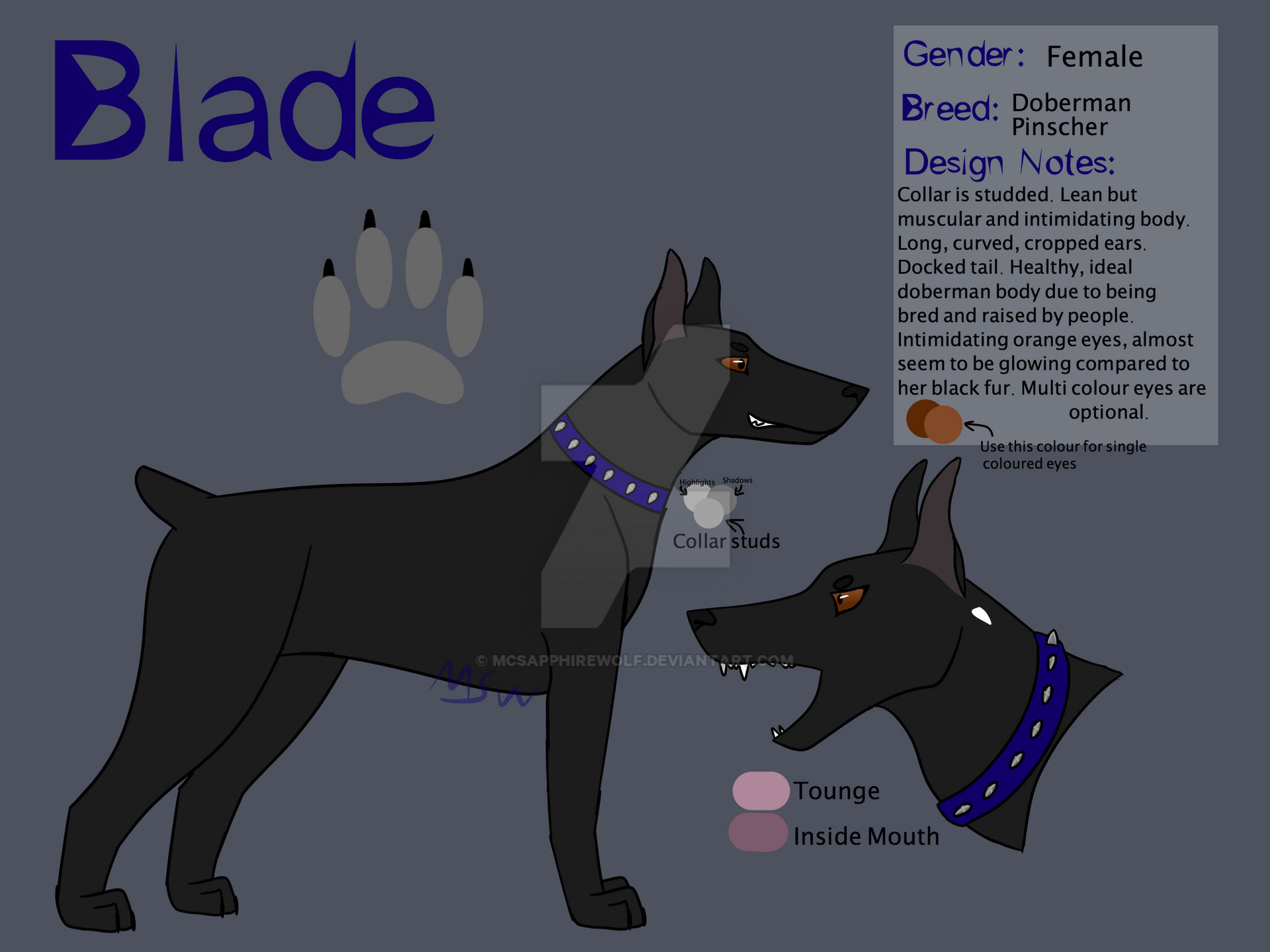 Blade Color Reference Blade Reference Sheet by McSapphireWolf on DeviantArt