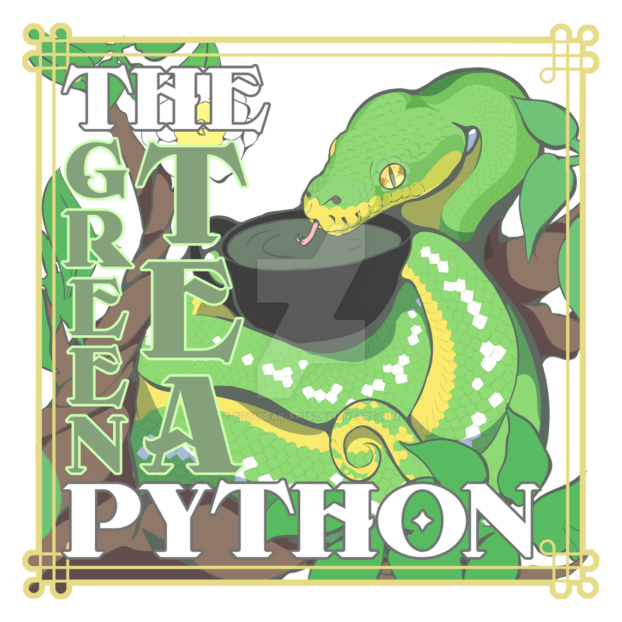 The Green Tea Python by KitsuBear-Arts on DeviantArt