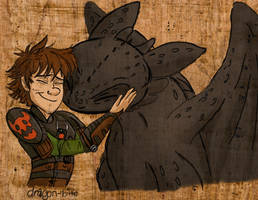 Toothless and Hiccup Huggle