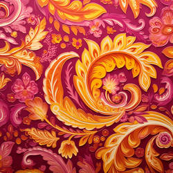 Paisley in Rasberry and Turmeric 012624