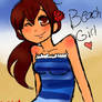 beach girl colored