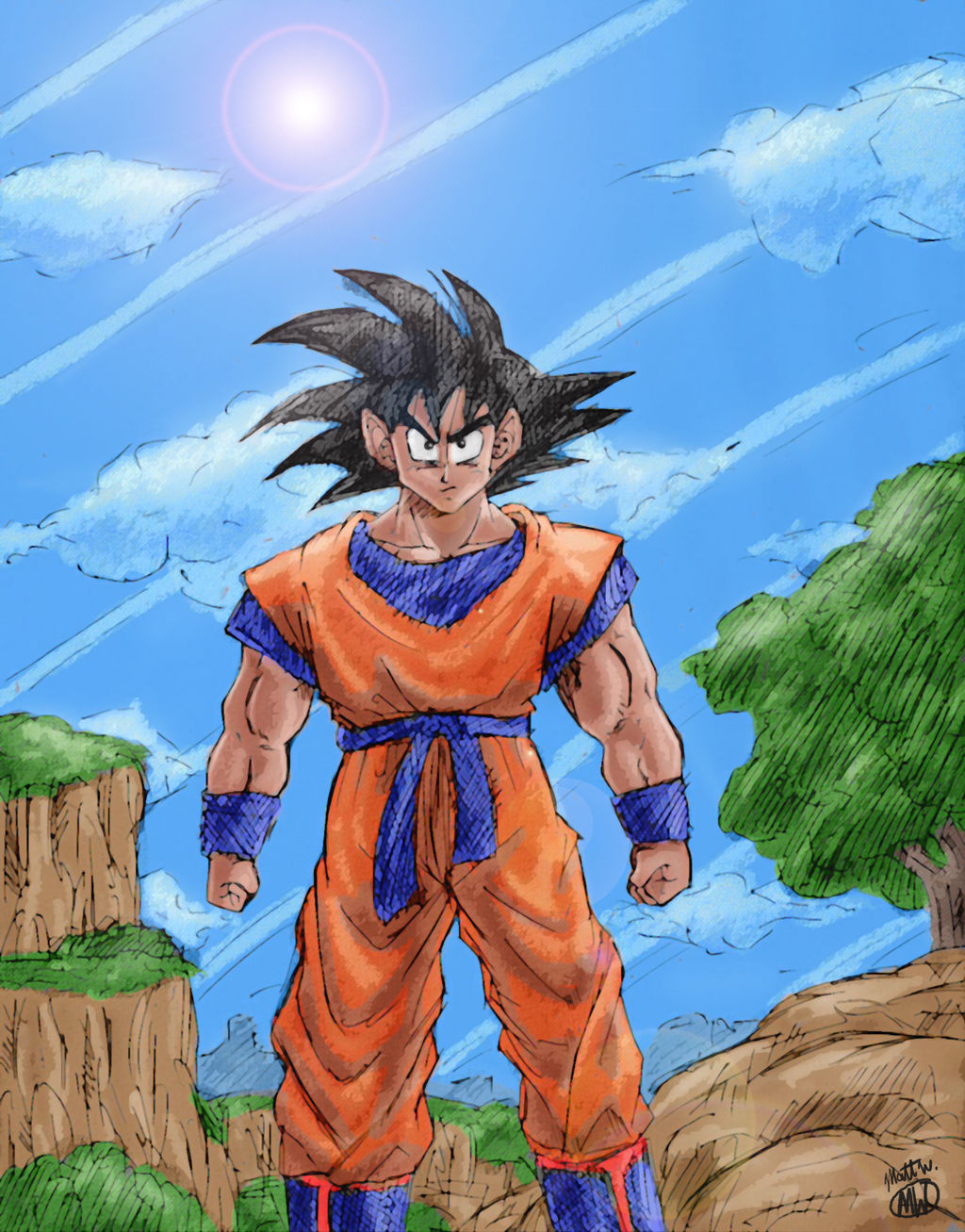 Mw Dbz Goku standing ready by dudewhodrawsstuff on DeviantArt