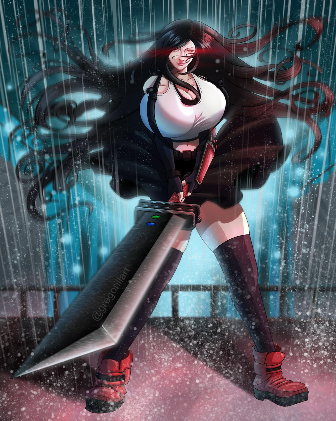 Tifa with the Buster Sword by gregorillart on DeviantArt