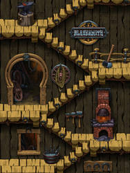 Smithy level - Cartoon Western Game Art