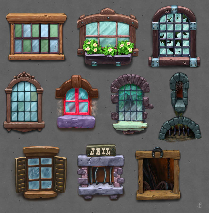 Windows Designs - Cartoon Western Game Art by sbartinspace on DeviantArt