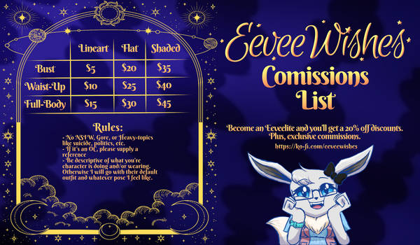 EeveeWishes Commission Chart